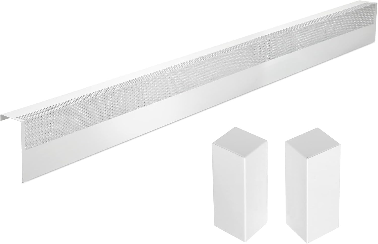 2 FT Baseboard Heater Cover with Left and Right Endcaps | Galvanized Steel Easy Slip-On Heater Cover for Replacing Old and Rusty Looking Electric and Hydronic Baseboard Heaters