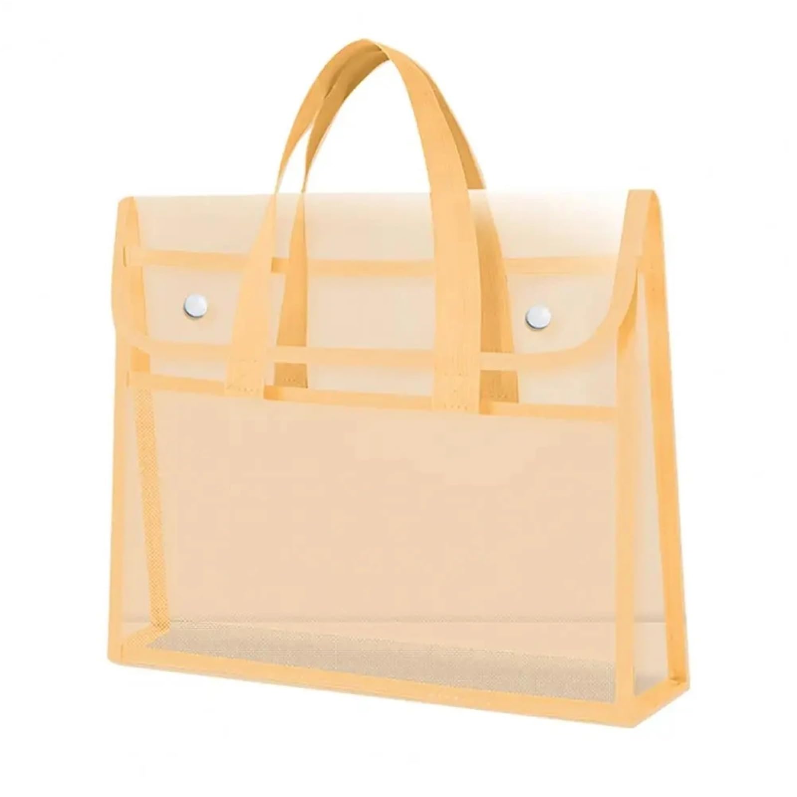 Cartella portadocumenti portatile in plastica trasparente espandibile da 5 pezzi, impermeabile, formato A4, borsa(Yellow)