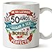 MUGFFINS Taza 50 Cumpleaños -"Me ha llevado 50 años llegar a ser increíble y casi perfecto - Regalos Desayuno Feliz Cumpleaños