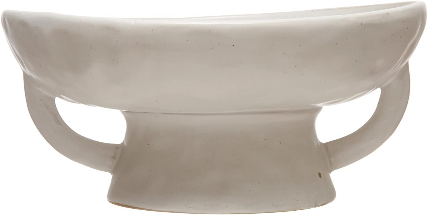 Creative Co-Op Stoneware Bowl w Reactive Glaze, Décor, Matte White,12 ounces : Home & Kitchen