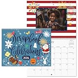 Current 2026 Celebrations Scrapbook Wall Calendar - 12-Inch x 9-Inch Size Closed, 18-Inch Size Open, Large Bookstore-Quality, DIY Spiral-Bound Hanging Calendar for Kitchen & Office, by Current
