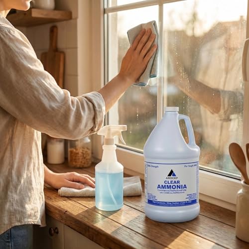 Regular Scent Ammonia Liquid – 1 Gallon Household Cleaner – Clear Ammonia Solution for Home Use – Amonia Amonio Amoniaco Ammonium