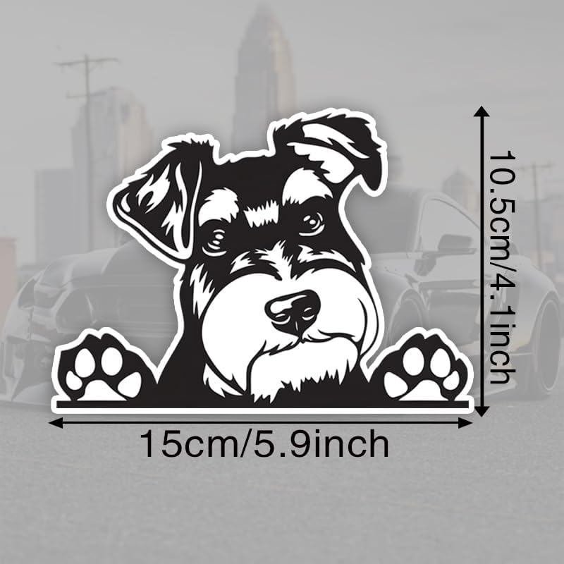 2pcs Cute Miniature Schnauzer Decal 5.91"x4.33", Hide Scratches Sticker for RV, Laptop, Rear Windshield, A Gift for Dog Lovers |#DK339 - Image 2