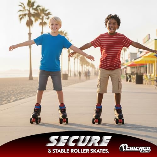 Chicago Skates Sidewalk Roller Skates – Durable, Top Performance Indoor/Outdoor Use Skate Shoes for Girls & Boys, High-Top Boot Safety Youth Quad Skates, 60mm PU Wheels, Adjustable Chassis & Trucks by Chicago Skates - Image 5