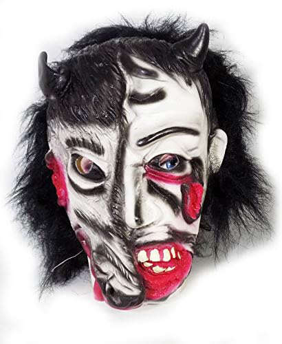 Image of brown leaf Fancy Horror Scary Face mask Full Head Cover Holi Halloween Costume Props Prank Fun Veil Spooky Mask