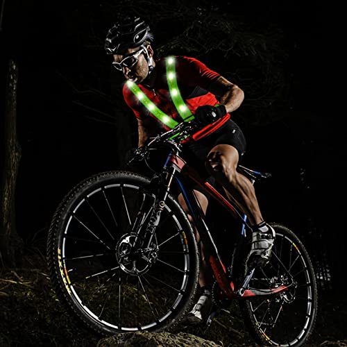 Tagvo Led Reflective Safety Vest With Storage Bag, Usb Charging Led Reflective Vest, Night Light Up Vest, Adjustable Elastic Running Gear Reflector Straps For Sports Outdoor Cycling Walking Working #TOP5