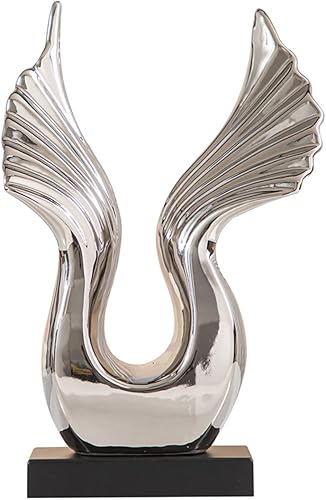 Anding Decoración para el hogar, arte moderno, estatua de cerámica, decoración de mesa dorada para comedor, sala de estar, oficina, centro de mesa