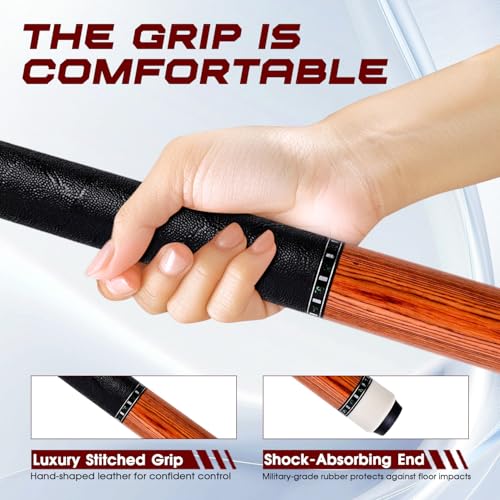 Taco de billar de fibra de carbono HMQQ 58 pulgadas, 2 piezas miniatura 5