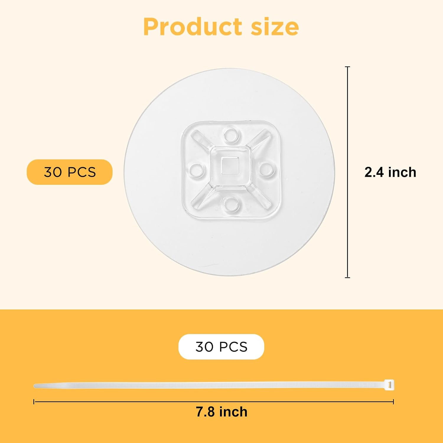 30PCS No Drill Adhesive Furniture Anchors, Round Anti Tip Furniture Anchors for Baby Proofing,Furniture Wall Anchor Earthquake Straps for Furniture Dresser for Child Safety
