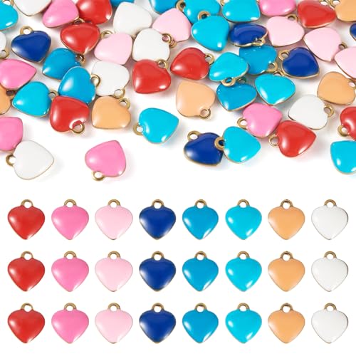 Breloques en acier inoxydable 304 cœur et lune pour création de bracelets