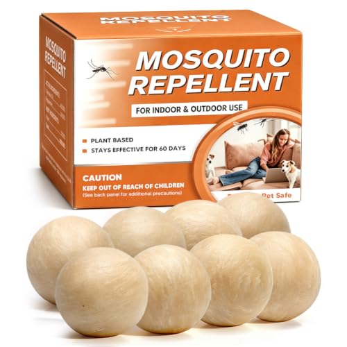 SCFKAOF Mosquito Repellent Outdoor Patio, Mosquito Deterrent for Yard, Indoor Mosquito Repellent Balls, Mosquito Repeller for Patio, Keep Mosquito Away, Covers 120 Sq. Ft, 60 Days Protection-8 Packs