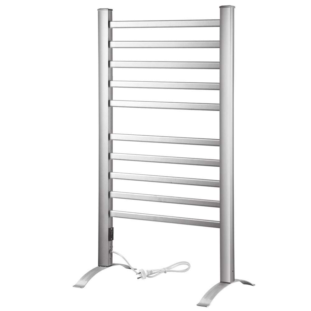 Bakaji 2832768 Radiador Toallero Eléctrico Bajo Consumo Aluminio, 10 elementos, 2en1 suelo o pared
