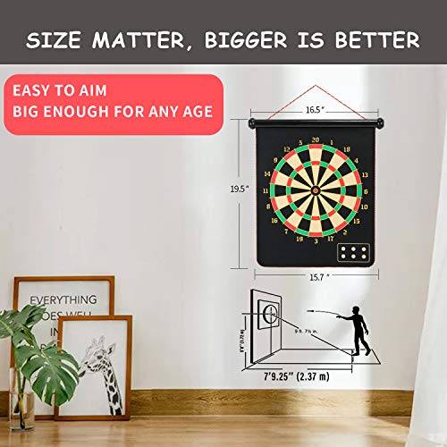 Cx L Sum Magnetic Dart Board, Indoor Outdoor Dart Games For Kids With 12Pcs Magnetic Darts, Safety Toy Games, Rollup Double Sided Board Game Set For Gifts #TOP3