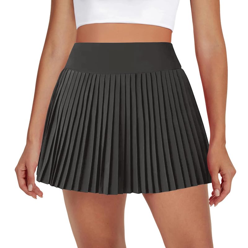 dlooda Womens Pleated Tennis Skirts with Pocket Shorts High Waisted Skorts Lightweight Golf Skirt Flowy Athletic Skort-picture-39