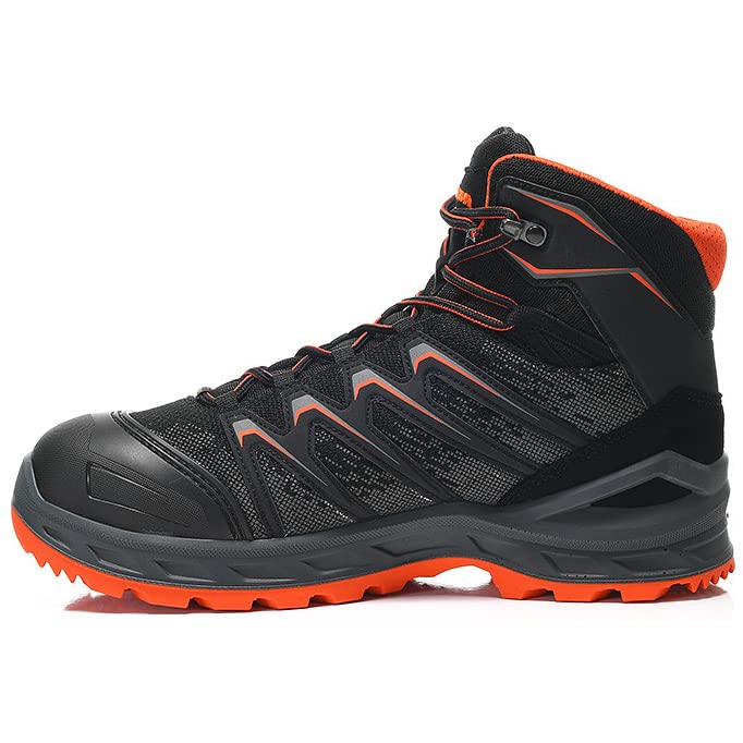 Buty ochronne S3 "LARROX WORK GTX BLACK MID", czarny, szary, pomarańczowy, 47 EU