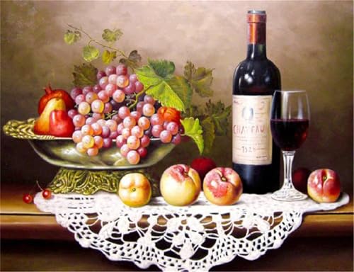 Peinture diamant raisins de fruits grand format pour réduire le stress du quotidien