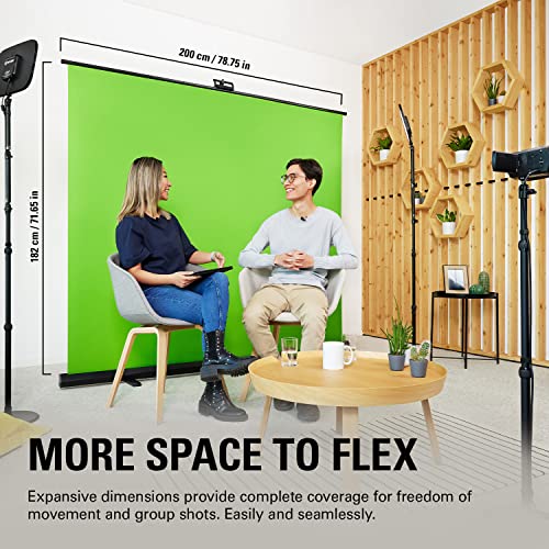 Image of Elgato Green Screen XL - Extra Wide 79x72 inch Chroma Key panel, Wrinkle-Resistant Fabric for Background Removal for Streaming, Video Conferencing, on Instagram, YouTube, TikTok, Zoom, Teams, OBS