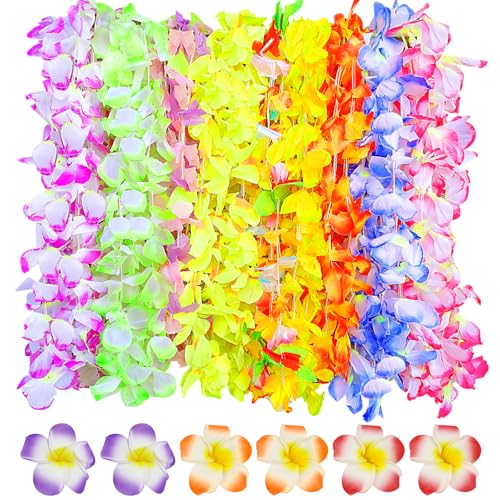 Ysimple Colares havaianos, multicolorido colar havaiano flores decoração tropical, colares havaianos festa baratos para festa havaiana, pulseiras, bar noturno, férias, Luau (26 peças)