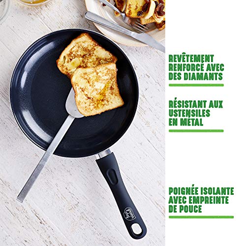 GreenChef Diamond Gezonde Keramische Anti-aanbak 28 cm/ 4,3 liter Sauteerpan met Deksel en 2 Zijgrepen, Koekenpan, PFAS-Vrij, Geschikt voor Inductie, Ovenbestendig tot 160˚C, Zwart - Image 4
