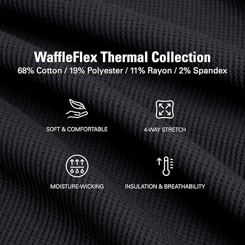 STRONGSIZE Men's Big and Tall Thermal Waffle Hoodie – Lightweight Longer Length Long Sleeve Hoodie3