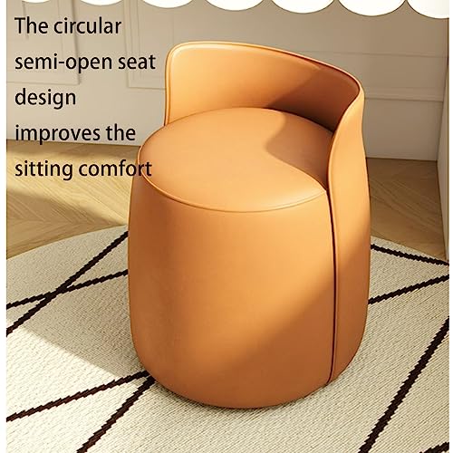 Taburete redondo de cuero para dormitorio y vestidor 8