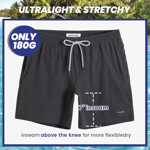 Image of maamgic Mens 7 inch Stretch Swim Trunks Quick Dry Mesh Lining Swimwear Bathing Suits