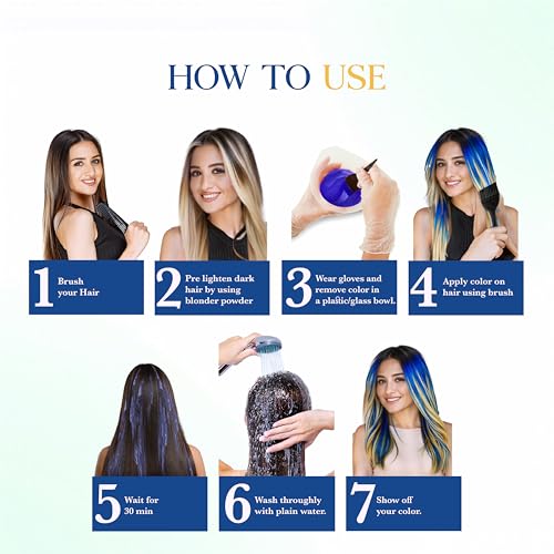 Image of Cosglam Semi Permanent Hair Color for Women & Men - Model #51 Wonder Blue (120 g) | Vegan Hair Dye with Conditioner | No Ammonia, No Peroxide, Non-Oxidative | Glossy Finish