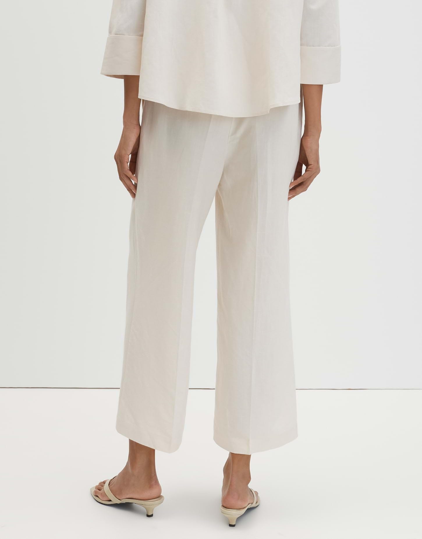 someday Damen Culotte | CELINO Cropped Linen Culotte aus Viskose Leinen Mix