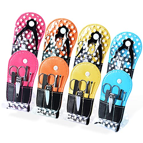 Manicure Sets Polka Dot Flip Flop Nail Clippers Nail Kits for Girls Birthday Party Supplies Pack of 8