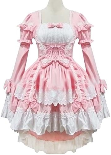 Amazon コスプレ メイド服 メンズ コスチューム 演劇 ワンピース ピンク ロリータ 豪華ドレス 舞台 男女兼用カスタマイズ可 男性xl コスプレ 仮装 通販