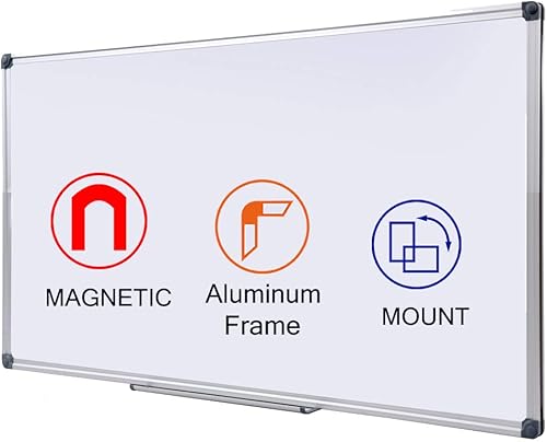 Miniatura 8 de DexBoard - Pizarra magnética de borrado en seco de 36 x 24 pulgadas, marco de aluminio montado en el centro comercial con bandeja para bolígrafos,