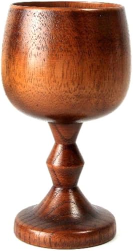 Vaso de madera maciza natural hecho a mano para copa de vino, copa de comunión para beber, taza de comedor, bebida, regalo (140 ml)