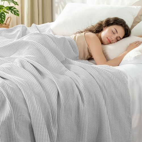 Exclusivo Mezcla 100% Algodón Manta de Lana Oversized Waffle para Sofá miniatura 3