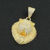 Large Lion Head Pendant Iced Out Bling Cuban Link Chunky Necklace Thick Chain Fake Diamond Animal Charm Choker Necklace for Men,Sparkly Luxury Rapper Cool Hip Pop Costume Jewelry 20", L, Stainless #2