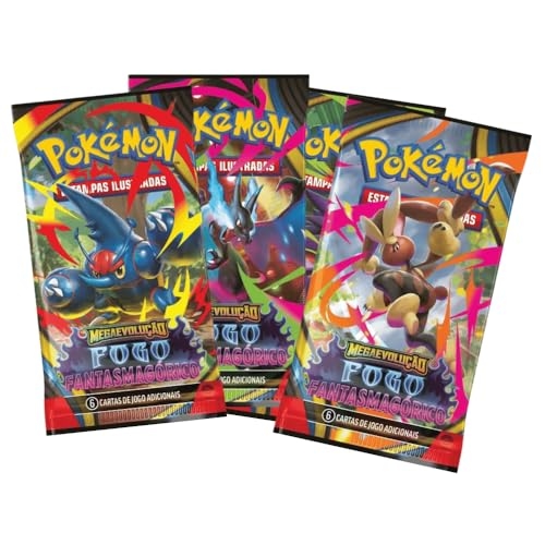 Pokémon TCG, Blister Unitário ME02 Fogo Fantasmagórico 6 Cartas