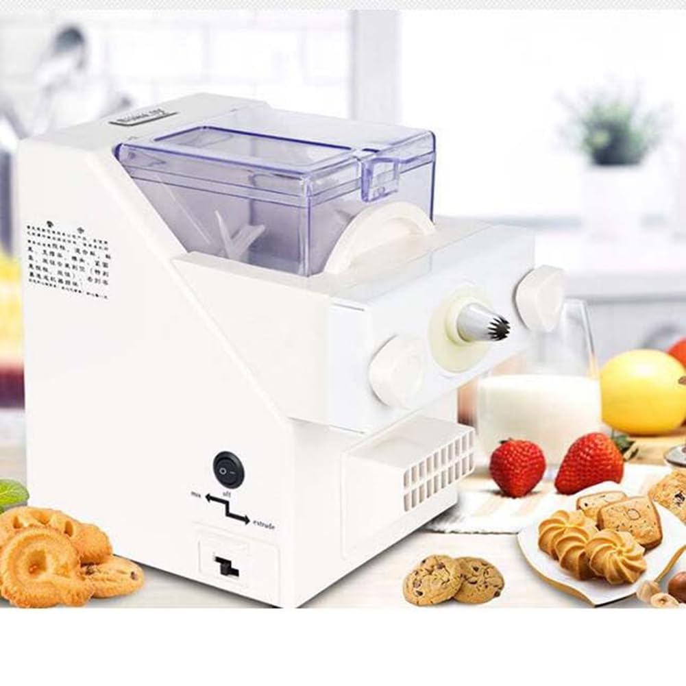 Máquina automática para hacer galletas de 180 W con 8 boquillas, velocidad 50-60 rpm, ideal para tiendas de postres, cocinas y repostería casera