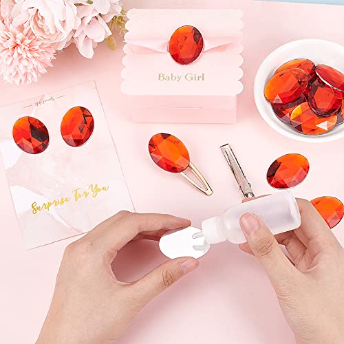FINGERINSPIRE 30 Stück 40x30 mm Extra Große Ovale Acryl Strass Edelsteine Juwelen Verzierungen Kristalle Flache Rückseite Rote Juwelen Verzierungen Kristall Edelsteine Für Die Kostüm Schmuck Handwerk