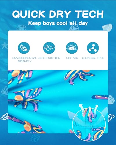 Image of SURF CUZ Boys Swim Trunks Toddler Swim Shorts UPF 50+ Bathing Suit for Boy Swimsuit Quick Dry Mesh Beach Boardshorts Swimwear