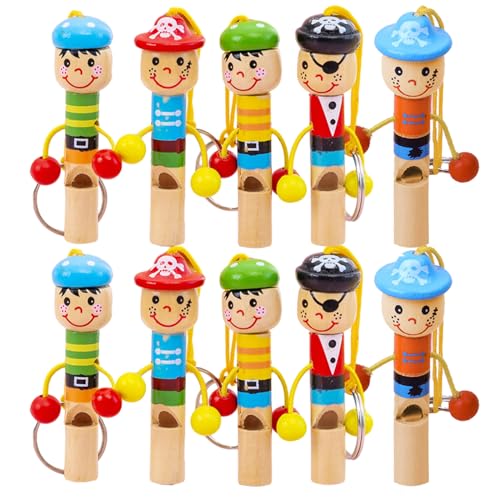 Silbatos de Madera para Niños,Yiyifor 10 Pieza Silbatos Infantiles de Madera,Silbato Juguetes Silbatos,Juguetes Infantiles,para Fiestas,Juegos,Entretenimiento,Fiestas