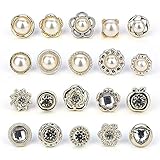 20PCS Women Shirt Brooch Buttons Cover up Button Pin Safety Brooch Buttons No Sew Buttons for Clothing