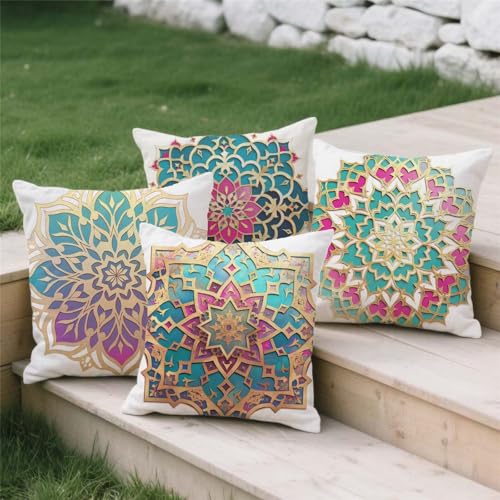 Housse coussin 45x45cm boheme double sided printing chic - 4