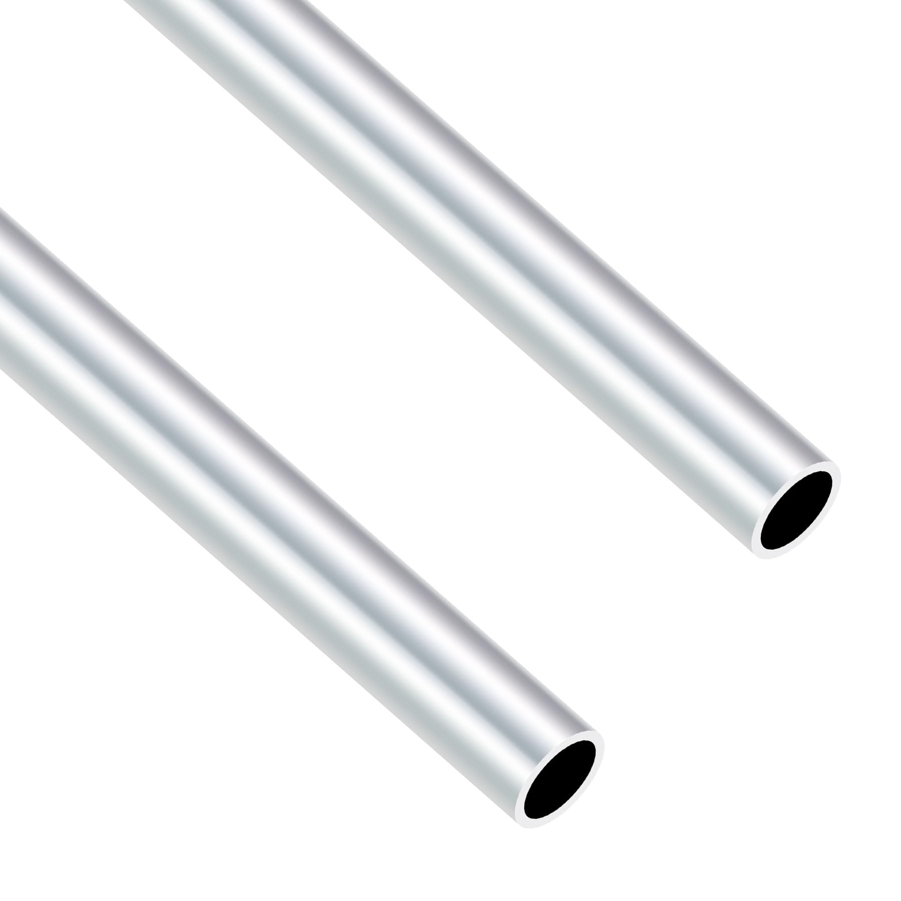 Imeistek Silver 6063 Aluminium Round Tubes, 16Mm Od 13Mm Id 400Mm Length Seamless Aluminium Tubes For Diy Model, Industrial,Decorative (2Pcs)