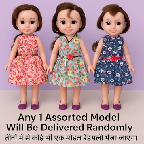 Image of Sakura Dolls for Girls with Cute Floral Dress and Movable Joints| Long Hair| Pretty Shoes| | Kids Toy Birthday Gift for Girls 3 + Years | Girl Doll Toys in Gift Box (C12)| Assorted