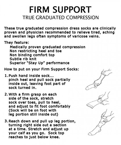 Image of Jefferies Socks Firm Support Over the Calf Compression Dress Socks, Large 12-14, Black