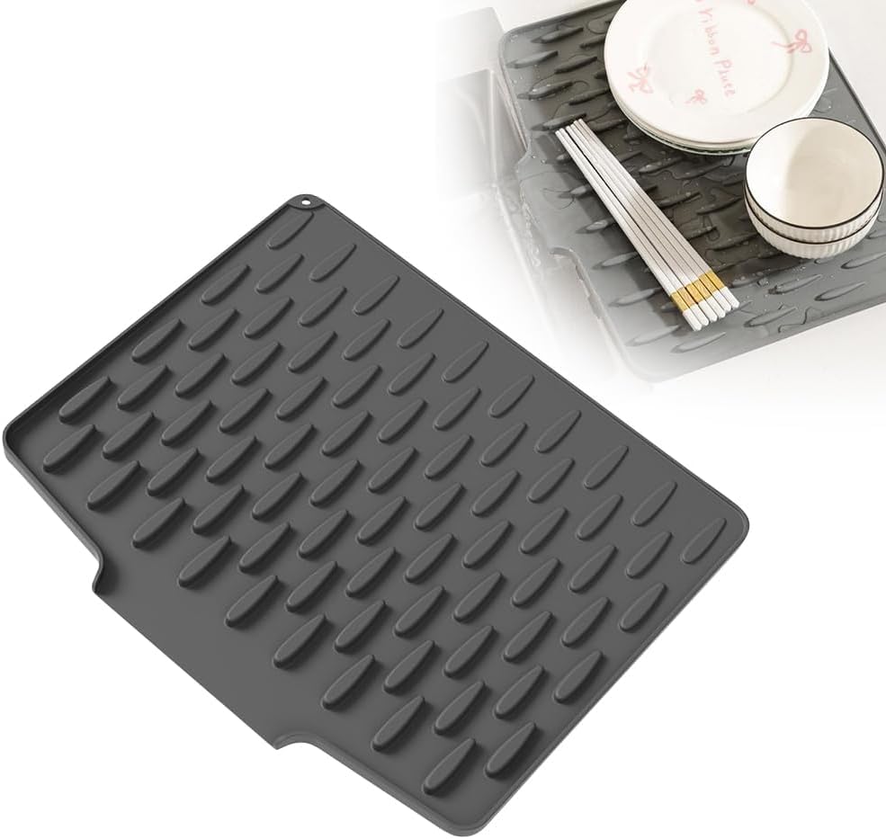 Catálogo para Comprar On-line Salvaencimeras del mes. 41 Alfombrilla de Silicona para Secar Cubiertos,Alfombrilla Antideslizante para el Desagüe del Fregadero de la Cocina, Alfombrilla Impermeable para Secar Resistente al Calor (Negro,...
