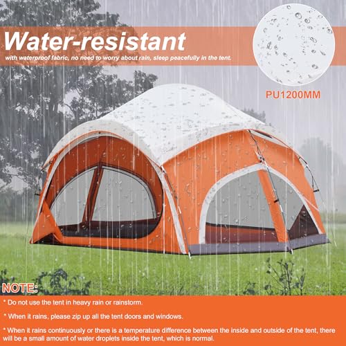 Image of Vidalido 3-4 Person Camping Tent with 2 Large Mesh Door 4 Mesh Window Family Tents, Double Layer Waterproof Portable Easy Setup Camp Tent, Canvas Dome Tents for Camping Outdoor Hiking and Backpacking