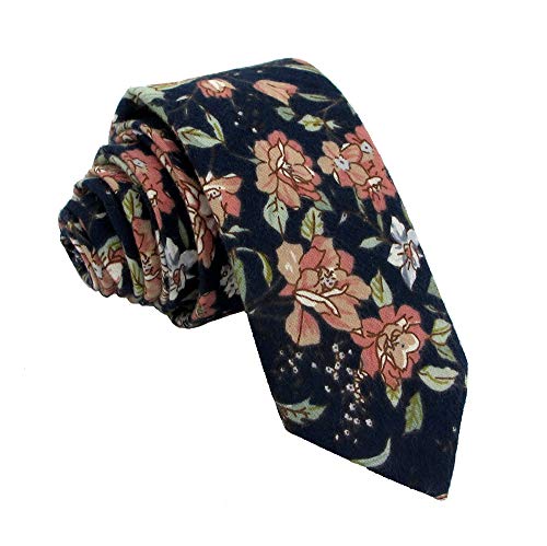 Image of Kebocis Mens Skinny Cotton Floral Tie for Men