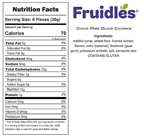 Fruidles Sugar Free Black Licorice, Soft Licorice Candy For Parties, Birthdays, Events, And Much More (8 Oz) #TOP3