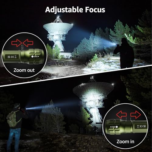 Image of Lepro LED White Light Flashlight, High Lumens Waterproof Adjustable Focus