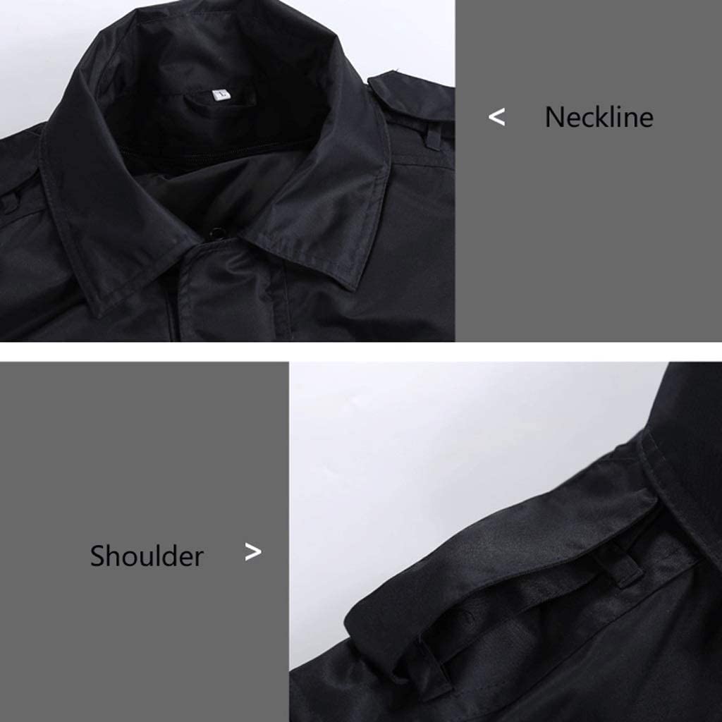 Ropa De Seguridad Traje Reflectante cálido, Chaqueta de Seguridad Negra Velvet Doble Capa Impermeable al Aire Libre Placa Trabajo con Tiras Reflectantes(Large)